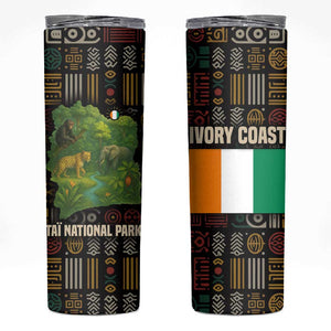 Ivory Coast Skinny Tumbler Tai National Park Wildlife Map - African Pride