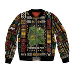 Ivory Coast Sleeve Zip Bomber Jacket Tai National Park Wildlife Map - African Pride