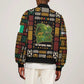 Ivory Coast Sleeve Zip Bomber Jacket Tai National Park Wildlife Map - African Pride
