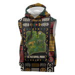 Ivory Coast Sleeveless Hoodie Tai National Park Wildlife Map - African Pride