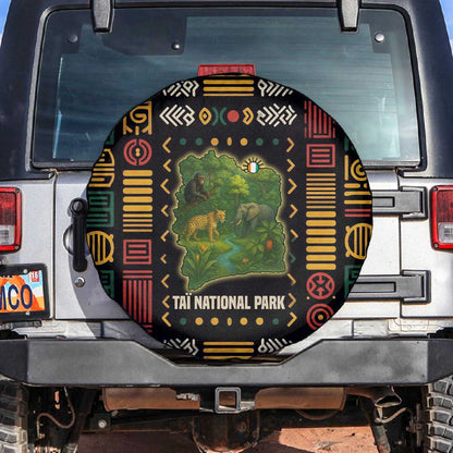 Ivory Coast Spare Tire Cover Tai National Park Wildlife Map - African Pride