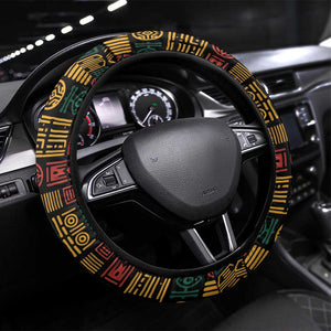 Ivory Coast Steering Wheel Cover Tai National Park Wildlife Map - African Pride