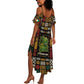 Ivory Coast Summer Maxi Dress Tai National Park Wildlife Map - African Pride