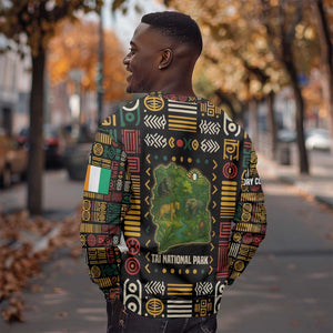 Ivory Coast Sweatshirt Tai National Park Wildlife Map - African Pride