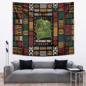 Ivory Coast Tapestry Tai National Park Wildlife Map - African Pride