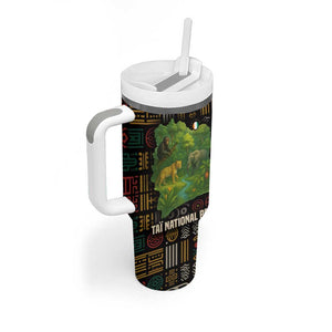 Ivory Coast Tumbler With Handle Tai National Park Wildlife Map - African Pride