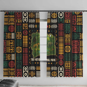 Ivory Coast Window Curtain Tai National Park Wildlife Map - African Pride
