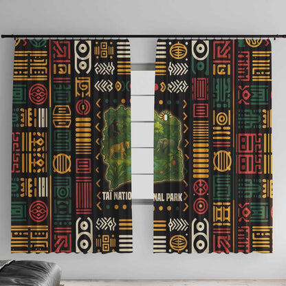Ivory Coast Window Curtain Tai National Park Wildlife Map - African Pride