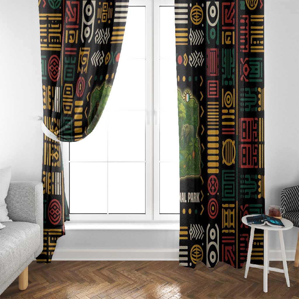 Ivory Coast Window Curtain Tai National Park Wildlife Map - African Pride