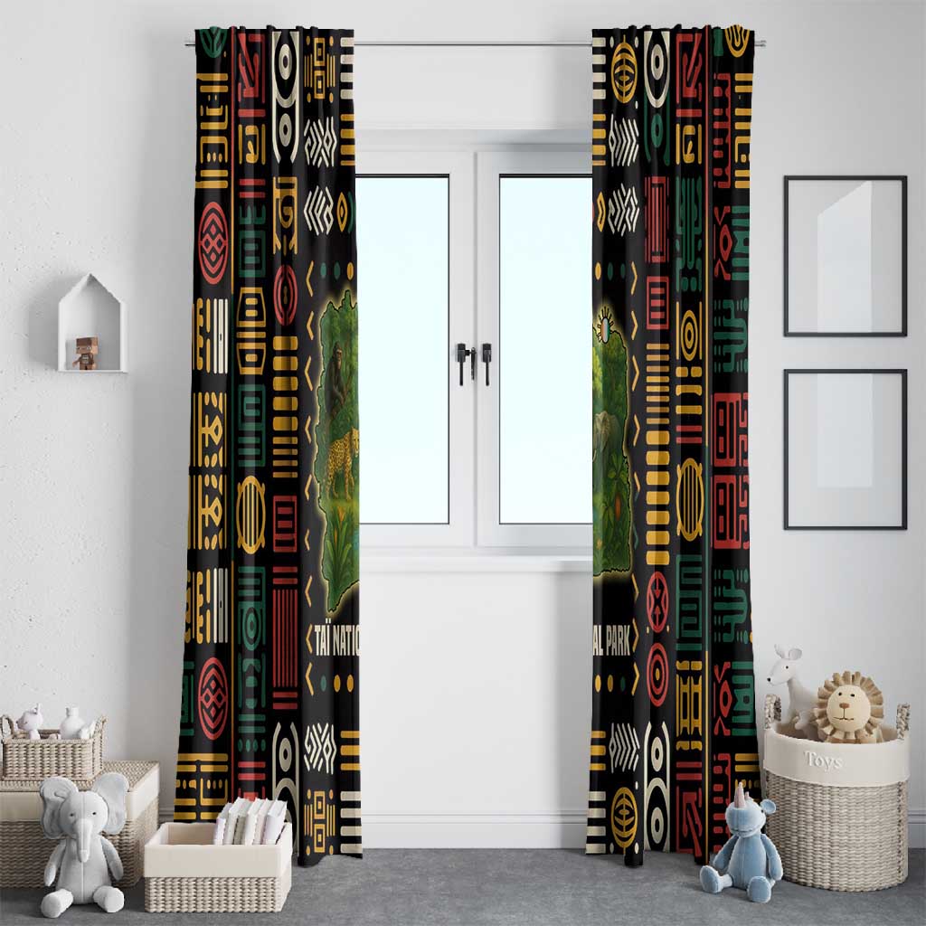 Ivory Coast Window Curtain Tai National Park Wildlife Map - African Pride