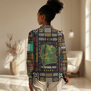 Ivory Coast Women Casual Shirt Tai National Park Wildlife Map - African Pride