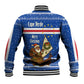 Cape Verde Christmas Baseball Jacket Blue Festive Pattern Sailing Santa and National Emblem Motif - African Pride