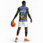 Cape Verde Christmas Basketball Jersey Blue Festive Pattern Sailing Santa and National Emblem Motif - African Pride