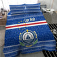Cape Verde Christmas Bedding Set Blue Festive Pattern Sailing Santa and National Emblem Motif - African Pride