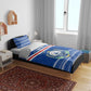 Cape Verde Christmas Bedding Set Blue Festive Pattern Sailing Santa and National Emblem Motif - African Pride
