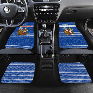Cape Verde Christmas Car Mats Blue Festive Pattern Sailing Santa and National Emblem Motif - African Pride