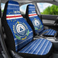 Cape Verde Christmas Car Seat Cover Blue Festive Pattern Sailing Santa and National Emblem Motif - African Pride