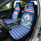 Cape Verde Christmas Car Seat Cover Blue Festive Pattern Sailing Santa and National Emblem Motif - African Pride