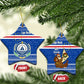 Cape Verde Christmas Ceramic Ornament Blue Festive Pattern Sailing Santa and National Emblem Motif - African Pride