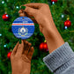 Cape Verde Christmas Ceramic Ornament Blue Festive Pattern Sailing Santa and National Emblem Motif - African Pride