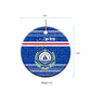 Cape Verde Christmas Ceramic Ornament Blue Festive Pattern Sailing Santa and National Emblem Motif - African Pride
