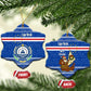 Cape Verde Christmas Ceramic Ornament Blue Festive Pattern Sailing Santa and National Emblem Motif - African Pride