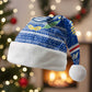 Cape Verde Christmas Santa Hat Blue Festive Pattern Sailing Santa and National Emblem Motif - African Pride
