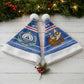 Cape Verde Christmas Santa Hat Blue Festive Pattern Sailing Santa and National Emblem Motif - African Pride