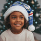 Cape Verde Christmas Santa Hat Blue Festive Pattern Sailing Santa and National Emblem Motif - African Pride