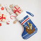 Cape Verde Christmas Stocking Blue Festive Pattern Sailing Santa and National Emblem Motif - African Pride