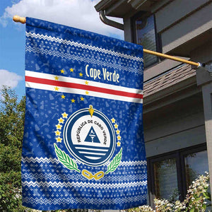 Cape Verde Christmas Garden Flag Blue Festive Pattern Sailing Santa and National Emblem Motif - African Pride