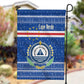 Cape Verde Christmas Garden Flag Blue Festive Pattern Sailing Santa and National Emblem Motif - African Pride