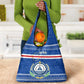 Cape Verde Christmas Grocery Bag Blue Festive Pattern Sailing Santa and National Emblem Motif - African Pride