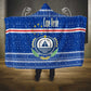 Cape Verde Christmas Hooded Blanket Blue Festive Pattern Sailing Santa and National Emblem Motif - African Pride