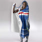 Cape Verde Christmas Hooded Blanket Blue Festive Pattern Sailing Santa and National Emblem Motif - African Pride