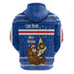Cape Verde Christmas Hoodie Blue Festive Pattern Sailing Santa and National Emblem Motif - African Pride