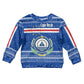 Cape Verde Christmas Kid Ugly Christmas Sweater Blue Festive Pattern Sailing Santa and National Emblem Motif - African Pride