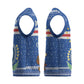 Cape Verde Christmas Knitted V-Neck Vest Blue Festive Pattern Sailing Santa and National Emblem Motif - African Pride