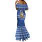 Cape Verde Christmas Mermaid Dress Blue Festive Pattern Sailing Santa and National Emblem Motif - African Pride