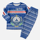 Cape Verde Christmas Pajama Set Blue Festive Pattern Sailing Santa and National Emblem Motif - African Pride