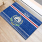 Cape Verde Christmas Rubber Doormat Blue Festive Pattern Sailing Santa and National Emblem Motif - African Pride