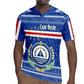 Cape Verde Christmas Rugby Jersey Blue Festive Pattern Sailing Santa and National Emblem Motif - African Pride