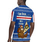 Cape Verde Christmas Rugby Jersey Blue Festive Pattern Sailing Santa and National Emblem Motif - African Pride