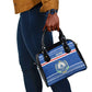 Cape Verde Christmas Shoulder Handbag Blue Festive Pattern Sailing Santa and National Emblem Motif - African Pride