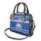 Cape Verde Christmas Shoulder Handbag Blue Festive Pattern Sailing Santa and National Emblem Motif - African Pride