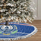 Cape Verde Christmas Tree Skirt Blue Festive Pattern Sailing Santa and National Emblem Motif - African Pride