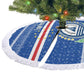Cape Verde Christmas Tree Skirt Blue Festive Pattern Sailing Santa and National Emblem Motif - African Pride