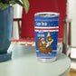 Cape Verde Christmas Tumbler Cup Blue Festive Pattern Sailing Santa and National Emblem Motif - African Pride