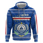 Cape Verde Christmas Zip Hoodie Blue Festive Pattern Sailing Santa and National Emblem Motif - African Pride