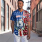 Cape Verde Christmas Baseball Jersey Festive Pattern Christmas Tree and National Emblem Motif - African Pride